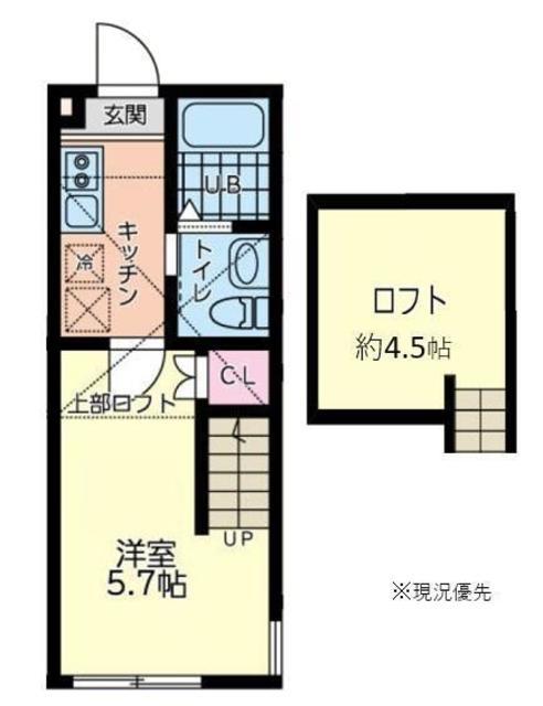 コートレジデンス橋本(1K/2階)の間取り写真