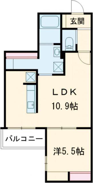 LIEN五日市駅前(1LDK/2階)の間取り写真