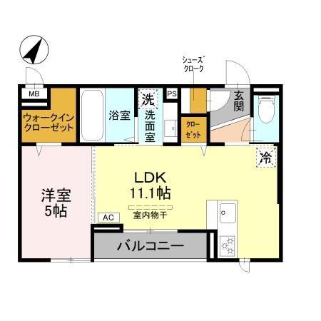 メルヴェイユ ソレイユ(1LDK/3階)の間取り写真