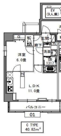 S-RESIDENCE 新御徒町 ウエスト(1LDK/2階)の間取り写真