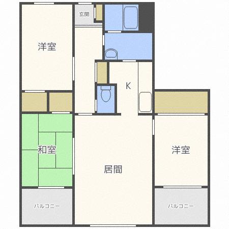 グランメール 川下(3LDK/1階)の間取り写真