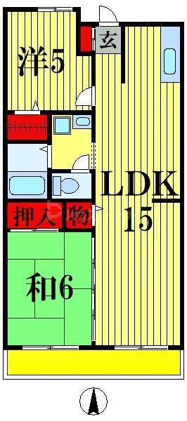 アルシュM(2LDK/3階)の間取り写真