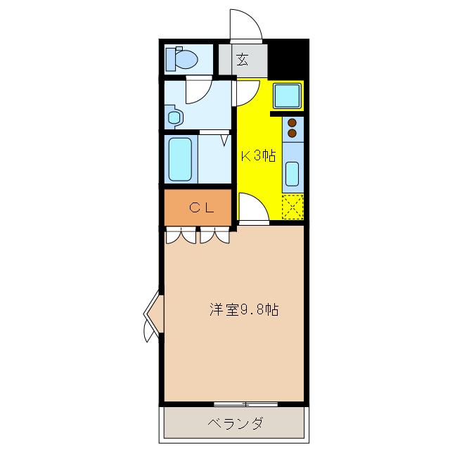 エルミタージュ 1(1K/1階)の間取り写真