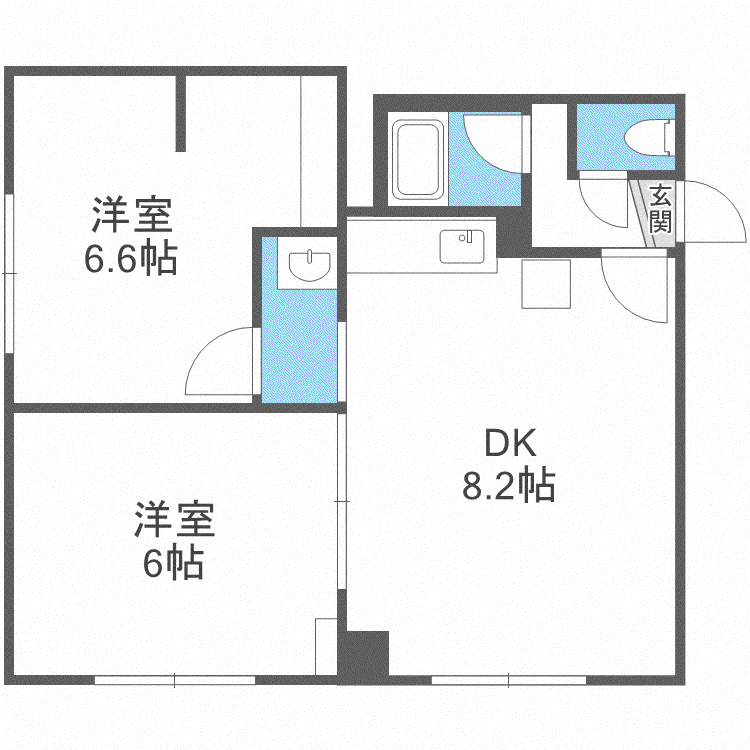 ADVANCEDーII(2LDK/2階)の間取り写真