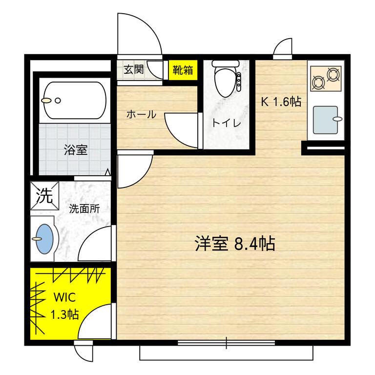 パルムKII(ワンルーム/1階)の間取り写真