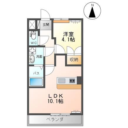 トゥインクルII(1LDK/1階)の間取り写真