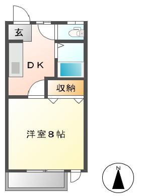 コーポ・向陵(1K/2階)の間取り写真