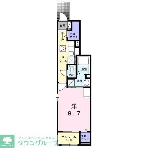 アイリーベース(1K/1階)の間取り写真