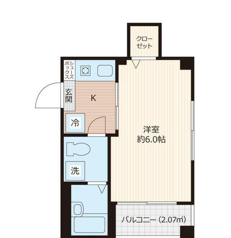 MKM都立大(1K/2階)の間取り写真