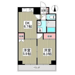 CITY PARK 光(2DK/2階)の間取り写真
