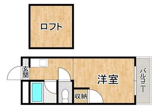 アトリウム津福本町(ワンルーム/2階)の間取り写真