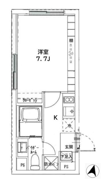 SPRUCE 八雲(1K/2階)の間取り写真