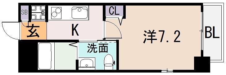 MSプラザ小阪駅前(1K/2階)の間取り写真