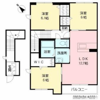 CASA LIBRO(3LDK/2階)の間取り写真