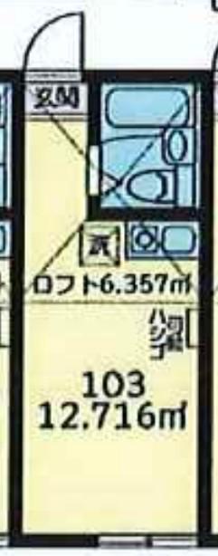 ユナイト白幡チョコミントパフェ(ワンルーム/1階)の間取り写真