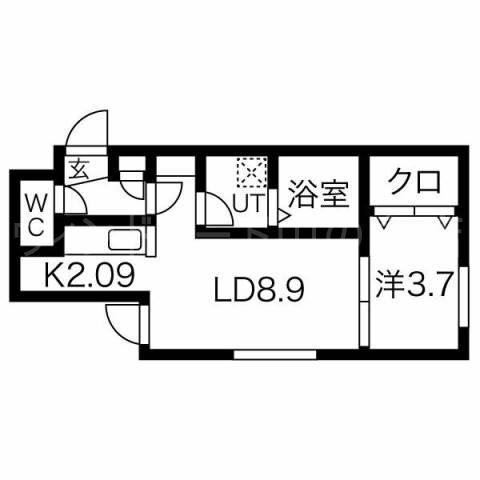 BALBONI平岸(1LDK/3階)の間取り写真