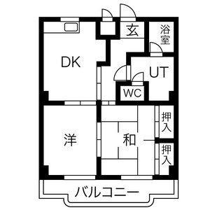 レジデンス横山(2DK/3階)の間取り写真
