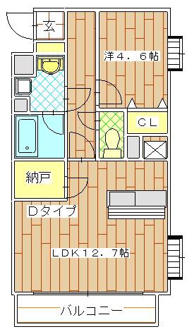 ウィッシュ(1LDK/2階)の間取り写真