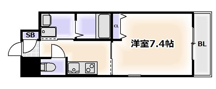 エイペックス四天王寺II(1K/9階)の間取り写真