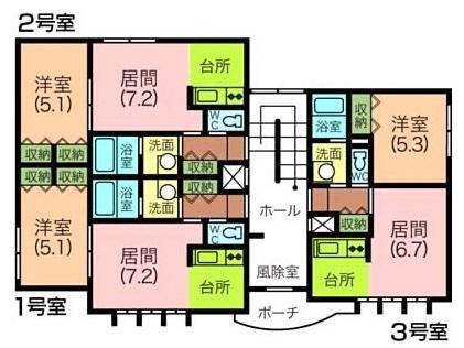 ペラッツィ松川(1LDK/4階)の間取り写真