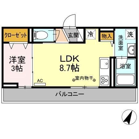 ラ・ルーチェ上田レジデンス(1LDK/3階)の間取り写真