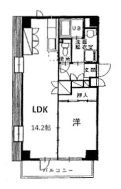 茂呂ハイム(1LDK/3階)の間取り写真