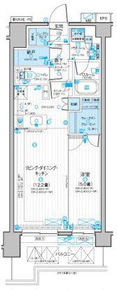 パレステージ藤沢II(1LDK/5階)の間取り写真