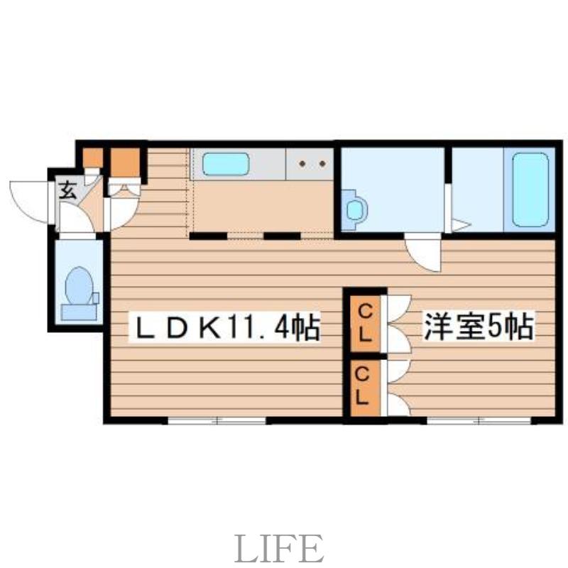 カメリア南郷(1LDK/3階)の間取り写真