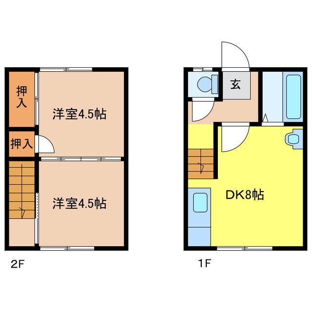 寿荘(2DK/1階)の間取り写真