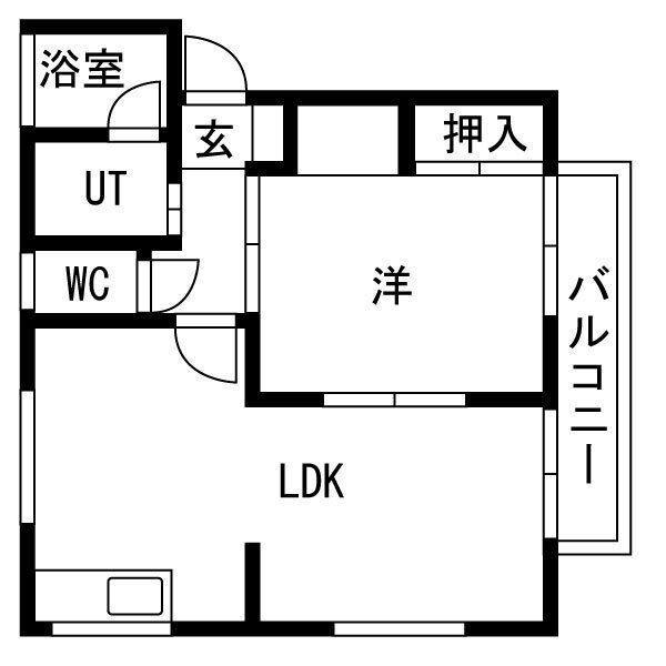 イーストハウス(1LDK/2階)の間取り写真