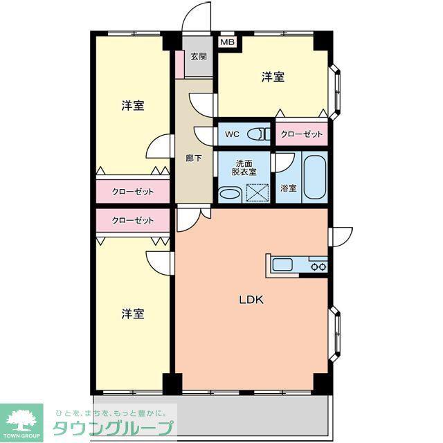 K&Aパレス(3LDK/3階)の間取り写真