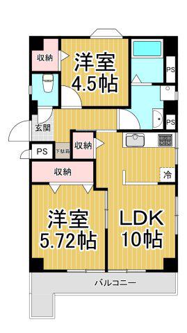 前田マンション(2LDK/2階)の間取り写真