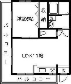 コーポ細谷(1LDK/3階)の間取り写真