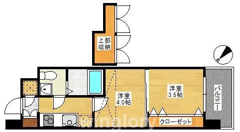 NO.66 GUARANTEE 21 博多(2K/5階)の間取り写真