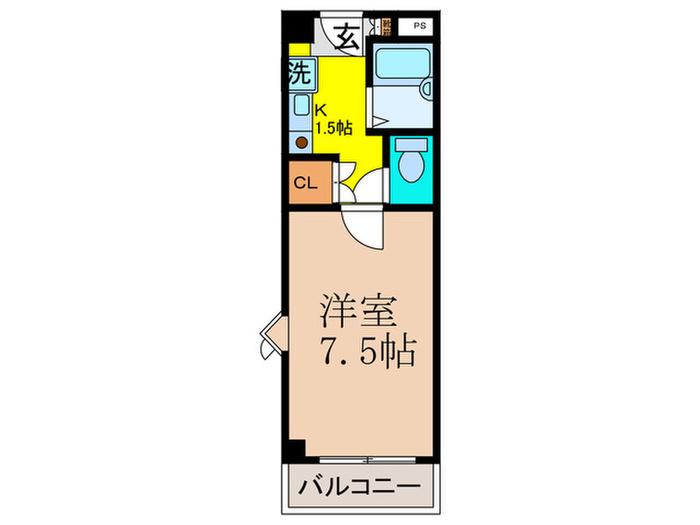 リバーサイド南茨木(1K/5階)の間取り写真