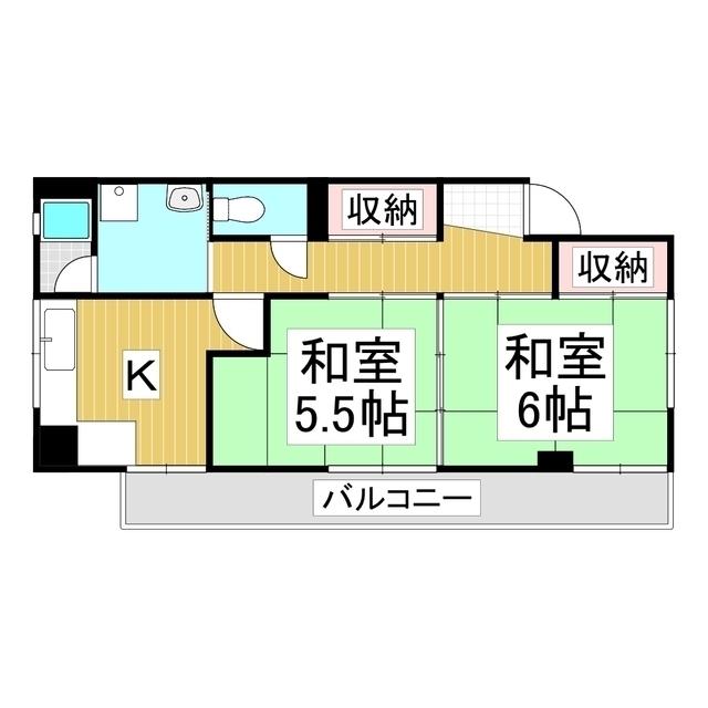 フジビル(2K/2階)の間取り写真