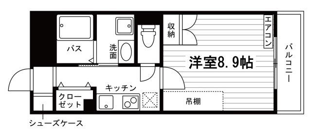 グランデージ松島(1K/4階)の間取り写真