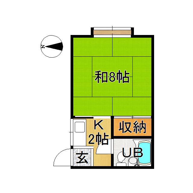 ライトハウス(1K/2階)の間取り写真