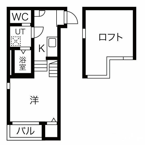 グリュックハイム (1K/2階)の間取り写真