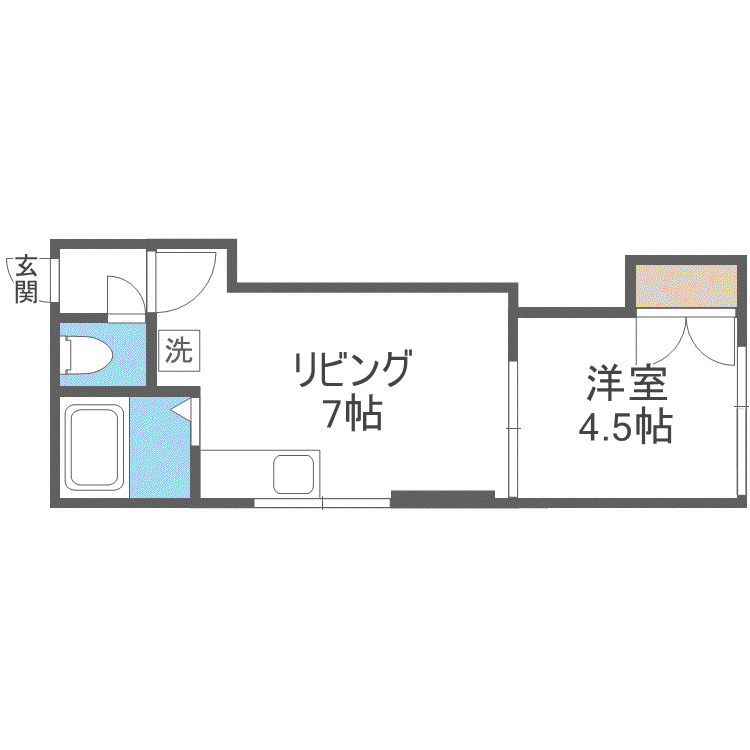 アーバンコート東札幌V(1DK/3階)の間取り写真