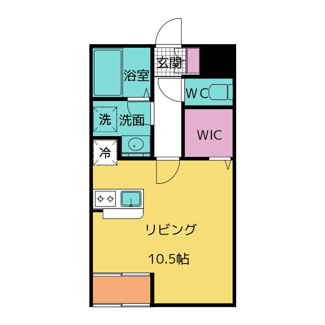 ザンジバル(ワンルーム/2階)の間取り写真
