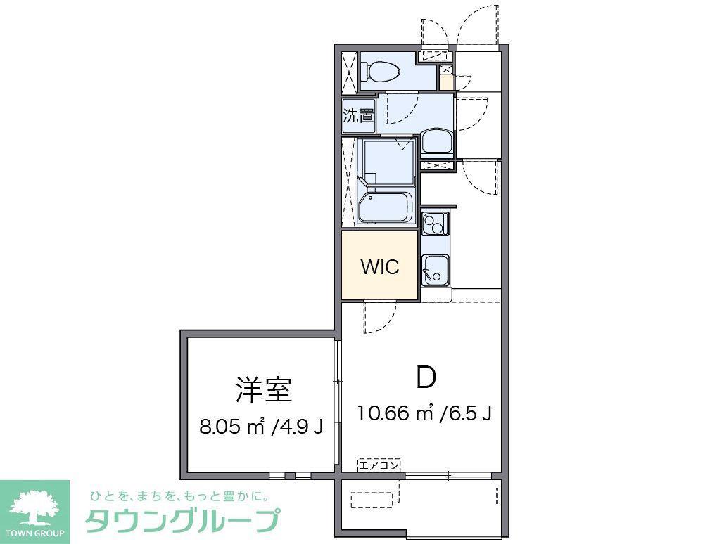 ミランダ宿町(1DK/2階)の間取り写真