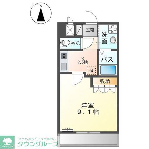 グレイシャス(1K/2階)の間取り写真