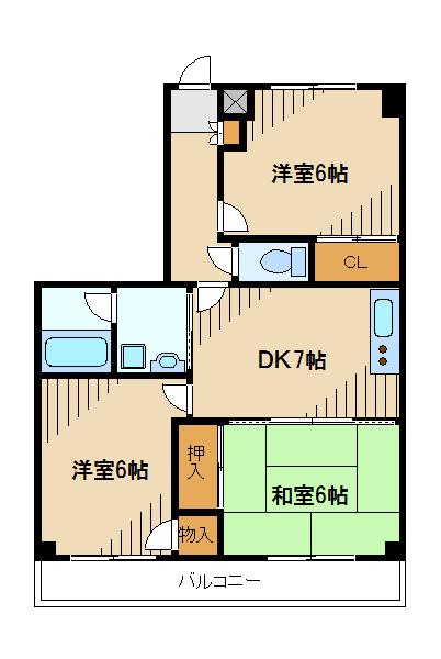 ガーデンクレス弐番館(3DK/5階)の間取り写真