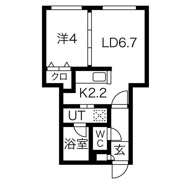 ZEPPELIN(1LDK/1階)の間取り写真