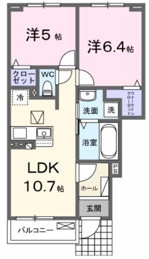 ＪＲ宇都宮線 蓮田駅 徒歩20分 2階建 築1年(2LDK/1階)の間取り写真