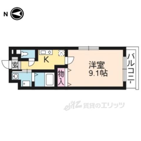セレーナ北山Ⅰ(1K/5階)の間取り写真
