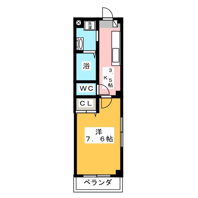 ポッドクレスト大師公園(1K/2階)の間取り写真