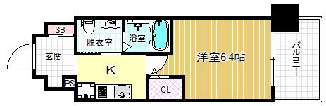 エスリード野田阪神駅前(1K/11階)の間取り写真