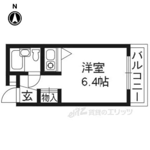 ラヴィール西洞院(ワンルーム/3階)の間取り写真